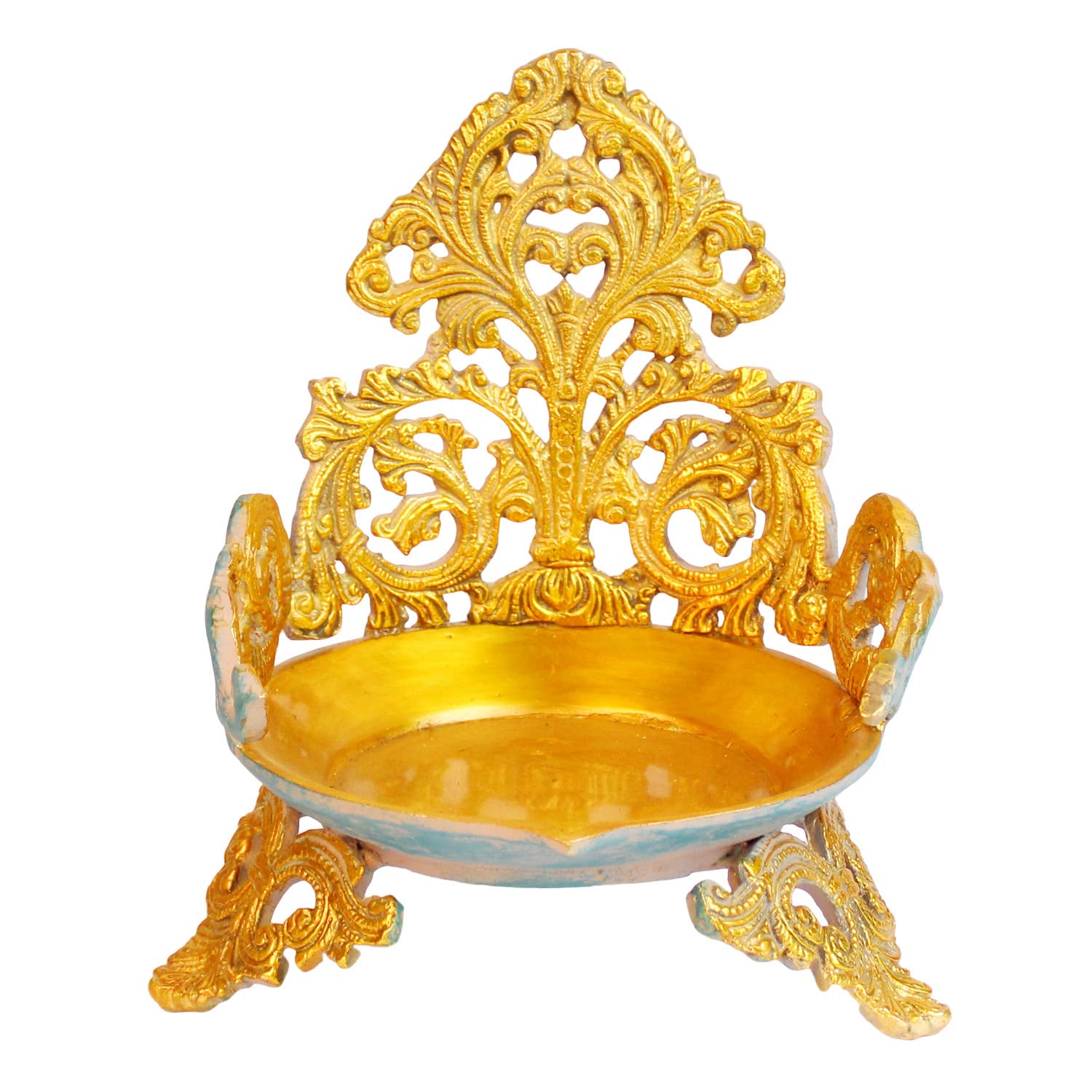 ARTVARKO Brass Ethnic Carved Designer Traditional Urli Bowl Showpiece for Floating Flowers Candles Home Office Decor Diwali Gift 8.5 Inch
