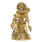ARTVARKO™ Brass Lord Hanuman Bajrangbali Statue Strength God Sculpture Figurine Home Puja Idol Blessing Bajrangbali Statue for Pooja Gift Living Room Mandir Décor 5.5 Inch