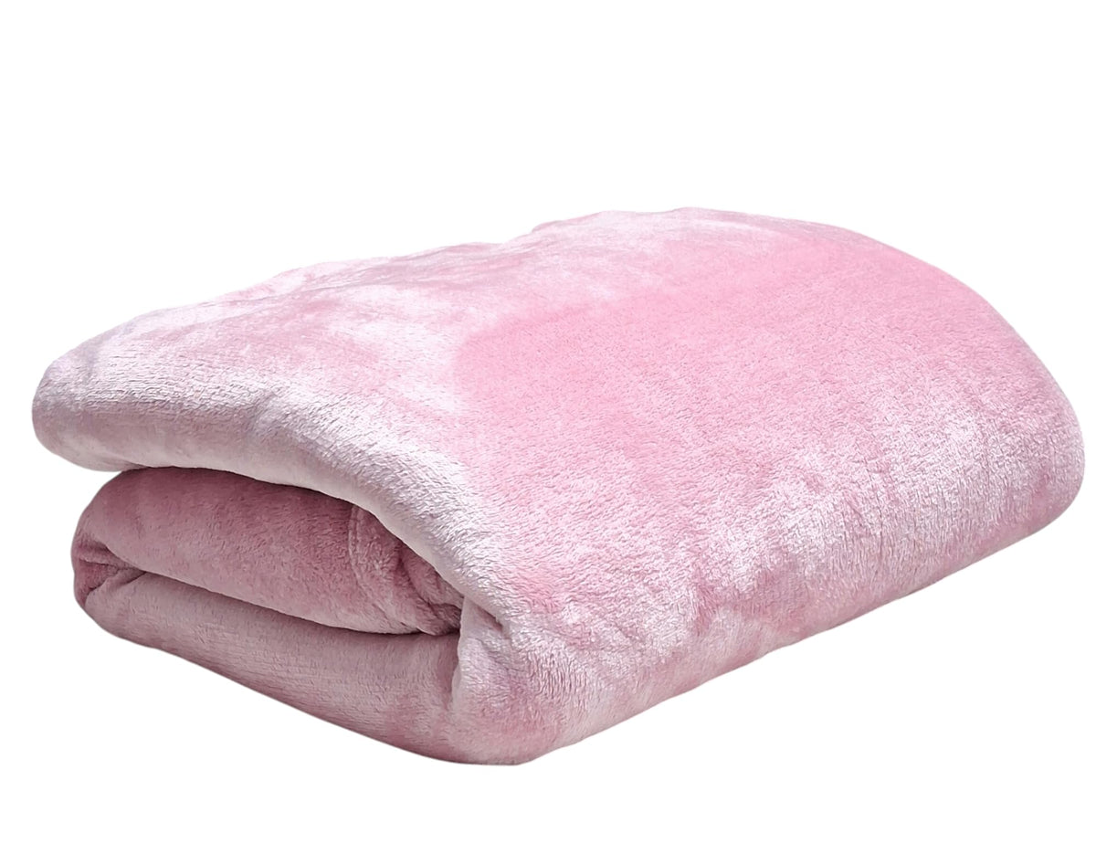 CHANDRAVATI Premium Plush Solid Summer Single Bed Dohar/Ac Blanket | 200 GSM Reversible Lightweight Cozy Soft for Single Bed, Sofa, Couch, Travel & Camping || (Pink, Single) Kafalo
