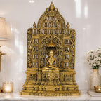 ARTVARKO Pure Brass Mahavir Swami 24 Jain Tirthankar Murti Lord Mahaveer Ji Jain Puja Décor & Gift 12 Inch