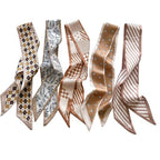Flavizo 5pcs Hair Scarf Silk Scarf for Women Stylish, Soft Touch Elegant Pattern Scarves for Women | Lightweight | Hair & Neck Scarf | Gift Set | Versatile Wear