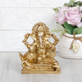 Svarup Brass Ganesh Idol Statue Elephant Murti God Ganesha Vinayak Ganpati Sitting Sculpture Bhagwan Height 5.5 Inch