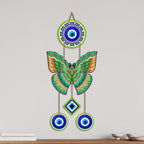 Artvibes Green Butterfly Evil Eye Wall Hanging for Home Entrance | Lucky Charm MDF Wall Decor | Decorative Vastu Art for Living Room | Bedroom | Office & Main Door | Gift Item (WH_8584N)