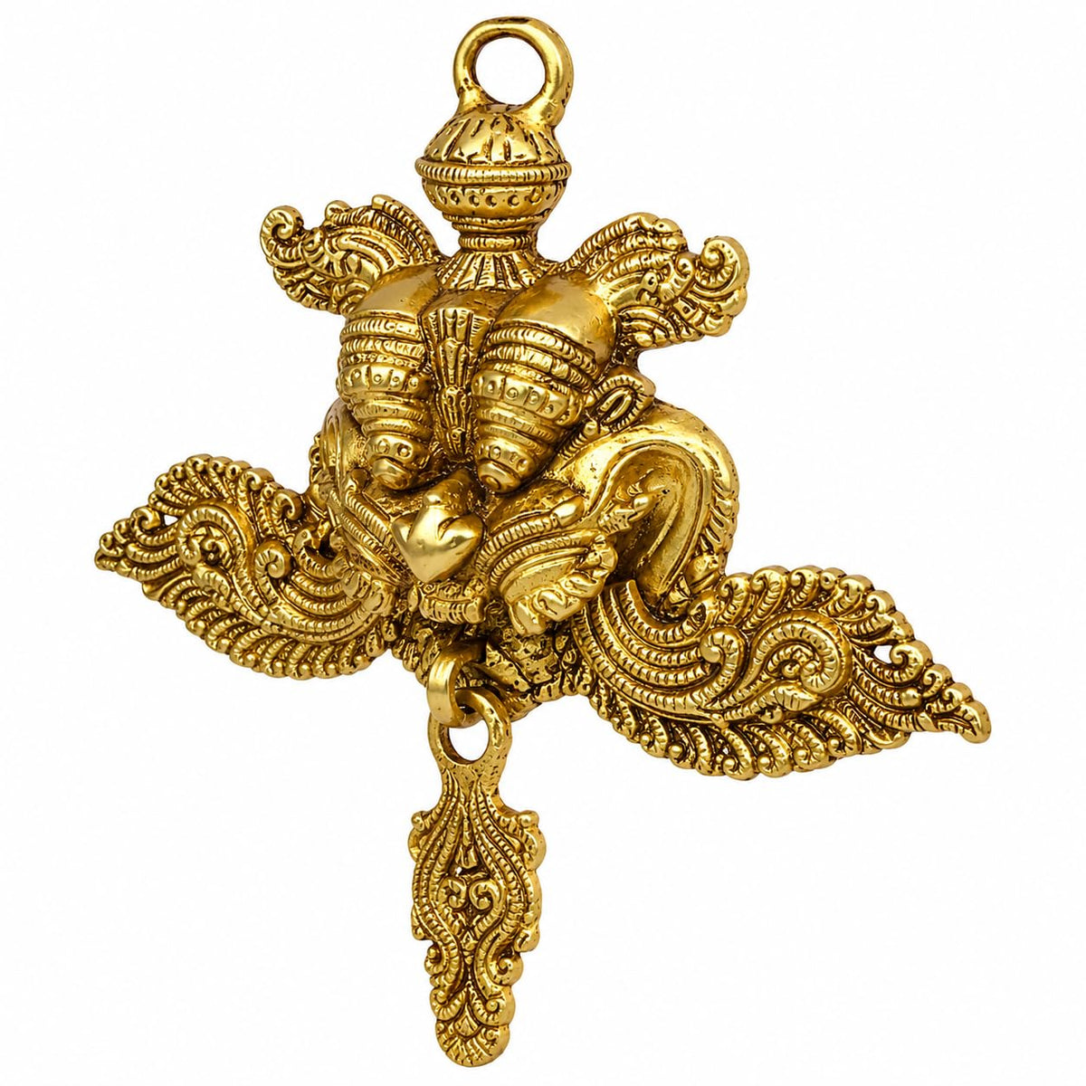 ARTSARA 100% Pure Brass Yali Face Kirtimukha Nazar Battu Door Knocker Wall Hanging Evil Eye Protector for Home 8 Inch Gold