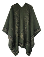 Urban CoCo Women's Color Block Shawl Wrap Open Front Poncho Cape, Series 29-dark Green, One Size