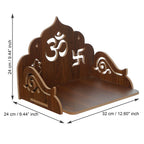 eCraftIndia Om Swastika Kalash Design Wooden Temple for Home Office | Home Temple Pooja Mandir | Small Temple Gift for Diwali Housewarming