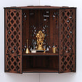 RANDOM Wall Mounted Mandir/Temple, Wooden Pooja Stand for Home, Wall Hanging Temple for Home, Office (12.5 x 12.5 x 16)