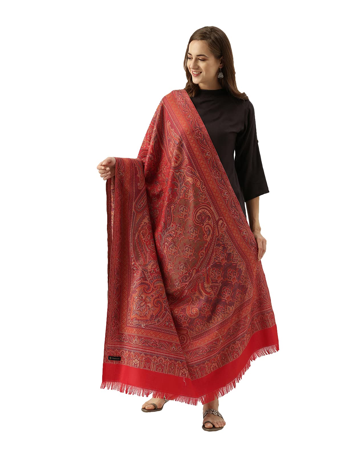 Pashmoda Women Antique Jamawar Shawl (Size: 101 X 203 CM)