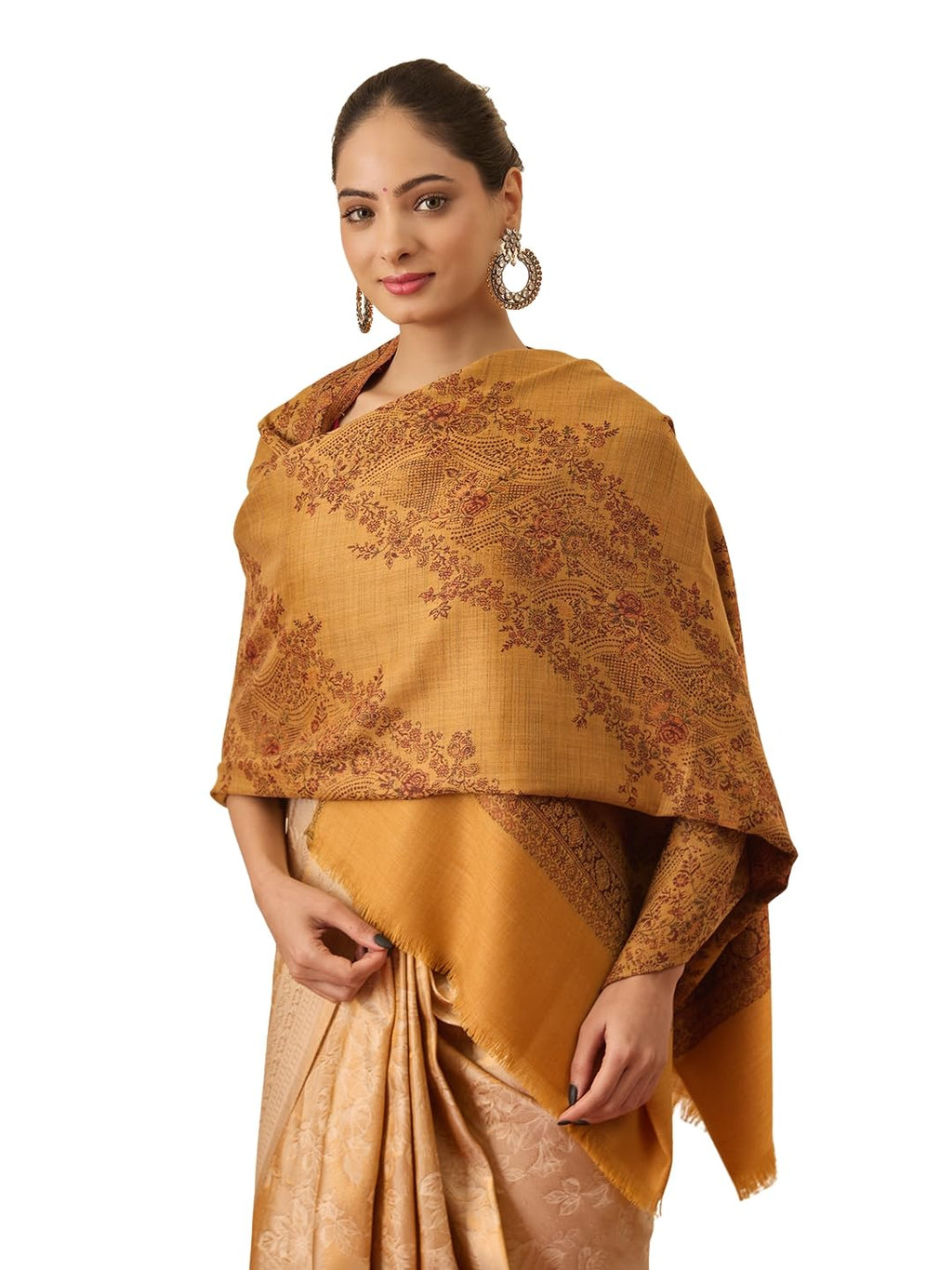 Pashmoda Women Kohsar Kashmiri Jamawar Woven Design Shawl (Size: 40x80in, 101x203cm) SECS53