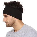 Gajraj Wide, Moisture Wicking and Non-Slip Exercise Workout Cotton Headband for Men and Women (Black)