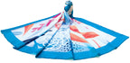 ONE ECHELON Satin Scarf for Women Lightweight Fashion Scarves, Wrap in Print Floral Pattern (Cool Blue)