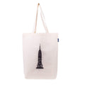 AQVA Blue Bag Collection - Cotton Canvas Tote bag, Reusable Grocery Bag, Cute Bags, Printed Cotton Shopping bag, Beach bags, Gift bags, (Empire State)