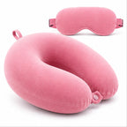 ONOTIC Kids Travel Neck Pillow, Comfort Support for Boys Girls, Neck Pillow for Girls Boys, Travel Accessories (Pig with Eyes Mask)