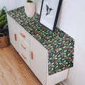 PRAKARTIK BY INDUARTS 135 cm Dining Table Runner - Cherry Christmas Leaves Theme,Digital Print, Washable, Indoor/Outdoor, Heat-Proof, Wipe & Clean (135X33 cm) Red & Green Kafalo