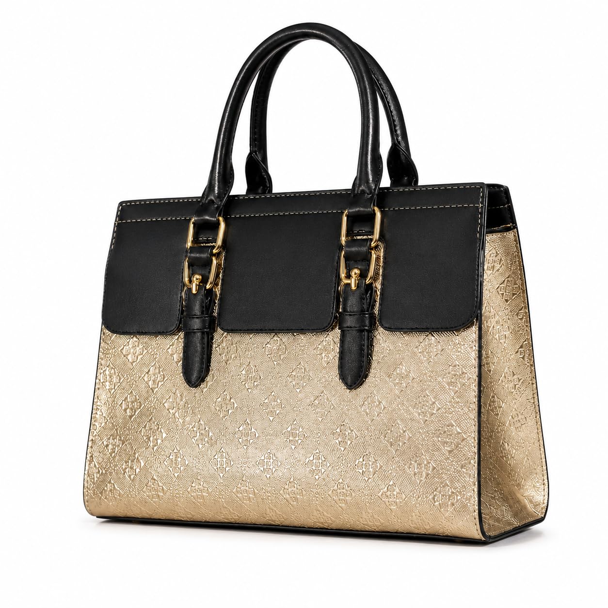 LOVHIDE Women’s Handbag Stylish Tote Bag for Women Elegant Shoulder Carry Bag with Double Handles and Spacious Design(Gold)