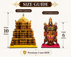 VENSUR Tirumala Garbha Golden Gopuram &Venkateswara Swamy MDF Standee Combo