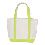 AQVA Premium Cotton Eco friendly Canvas Mini Tote Bag, Multipurpose Handbag/Shoulder Bag For Shopping, Travel, Grocery, Work, Beach, Office, College (Lime)