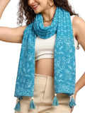 GALE GIRLS Cotton Scarf For Women Stylish|Beach Tassel Printed Scarf|Multicolor|Easily fits 180 * 50cm|70x20 Inch