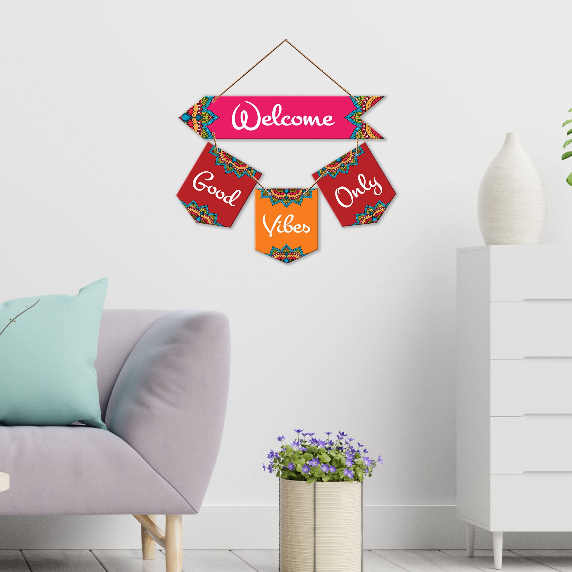 Artvibes Wall Hanging Home Decorative Wall Art for Living room | Bedroom | Gifts | Wall Hanger for Decoration | Modern Decor | Artwork | Wall Sculpture | Signs & PlaquesArt Print (WH_6417NR)