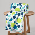 Divine Casa Pure Cotton Polkadot 120 GSM Ac Blanket,Dohar for Double Bed, Light Weight Quilt for Mild Winter (Size 80X86 Inch) Blue and Green, Lightweight Kafalo