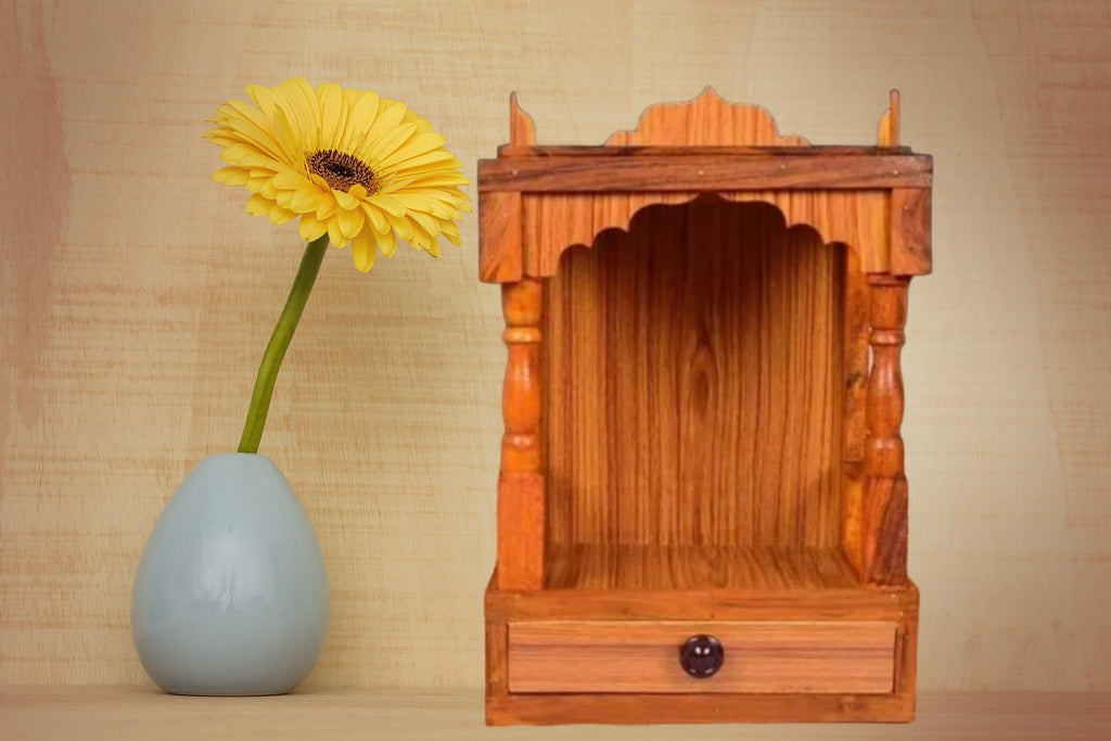 hydrosted S.S. Enterprises Wooden Temple || Beautiful Plywood Mandir || Pooja Room Home Decor || Fancy Office or Shop or Home Temple, 45H x 22W x 32D cm (Weight 1900)