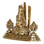 ARTVARKO Brass Tirupati Balaji Venkateshwara Face Bust Idol Vishnu Chakra Namah Shankh Statue Murti Lord Srinivasa Pooja Vastu Religious Idol for Home Office Temple 5.5 Inch