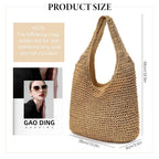 PALAY Tote Bag for Woman Straw Woven Boho Summer Beach Shoulder Handbag