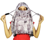 Switchon Rayon Mill Tie Dye Innovative Scarf For Female With Closer 4 Inch Hook And Loop Tape Size Adjustable (Gray)