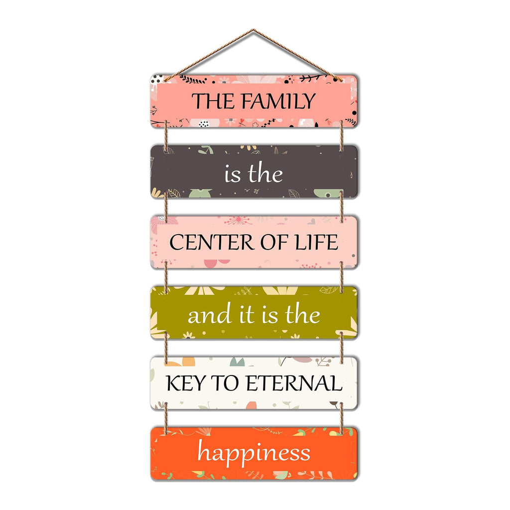 Artvibes Family Quote Decorative Wall Hanging Ornaments Wooden Art item for Living Room | Quotes Decor Item | Wall Accents | Gift Items | Wall Illustrations | Modern Artworks Hangings(WH_3205N)