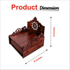 WRAPPING STUDIO Wooden Wall Mounted Home Temple for Pooja | Brown Laminated MDF Mandir with Om Cutwork Design | Decorative Prayer Shelf for Home, Office & Living Room (9 inch)