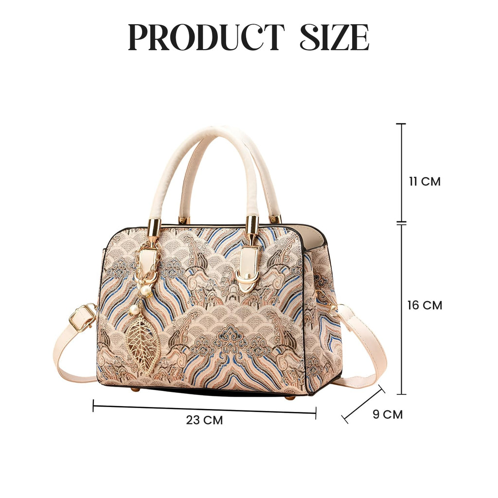 SYGA Women Stylish Tote Bag with Contrasting Colors – Medium Capacity Daily Shoulder Handbag(White)