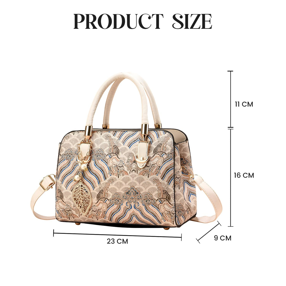 SYGA Women Stylish Tote Bag with Contrasting Colors – Medium Capacity Daily Shoulder Handbag(White)