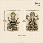 Shilpkala 5 Inch Laxmi & Ganesh Ji Brass Idol (Statue, Murti) for Table, Home & Office Decor, Worship & Gift