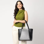 Fastrack Twintone Tote | Black & Grey Women’S Bag | Spacious Tote with Zipper Closure & Multiple Utility Pockets | 14 Laptop Compatible