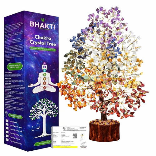 300 Beads, 7 Chakra Crystal Tree, Showpiece Good Luck and Positive Energy, Showpiece for Living Room, Natural Healing Gemstones Money/Lucky Tree for Good Luck, Multicolor