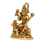 SVARUP Brass Lord Shiva Sitting on Nandi Bhagwan Shiv Murti with Trishul Statue Home Decor Mandir Puja 5.75 Inch