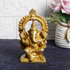 Svarup Brass Sitting Ganesha Idol Ganesha Statue Ganpati Murti for Home Entrance Decor Height 6 Inch.