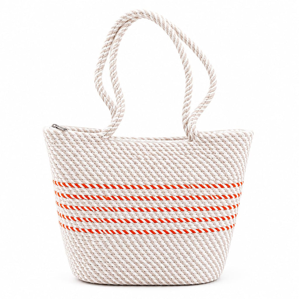 YOUD Rope Handbag | Cotton Tote Handmade Bag for Women | Woven Stylish Shopping Purse (White)