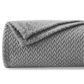 BSB HOME Super Soft Double Blanket Light Grey Premium Silky Flannel Fleece Leaves Pattern Lightweight Bed Blanket All Season Use | AC | Sofa Throw (Light Grey, Double (90 x 90)) Kafalo