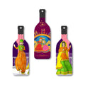 Artvibes Rajasthani Puppet Dance Decor Bottle shaped Wooden Wall Hanging | Living Room | Office | Wall Art Painting For Hall | Graphic Artwork | Wall Art Print | Ideal Gifts (WH_9529N), Set of 3