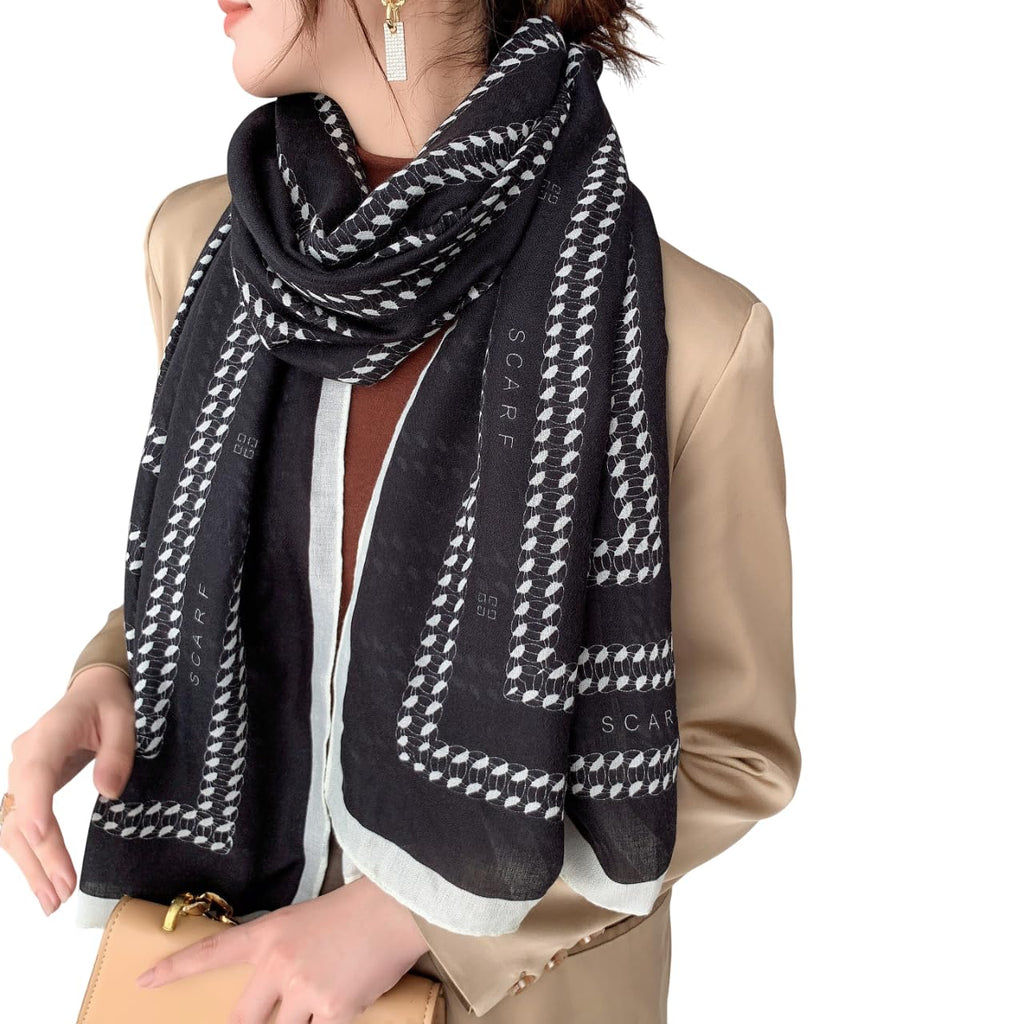 CrossKulture Viscose Scarf for Women | Lightweight & Long | Stole with Stylish Design | Neck, Hair & Head Scarf for Women & Girls | All Season Accessory (Graphical25)