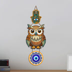 Artvibes Lucky Owl Evil Eye Hanging Decor for Main Door & Entrance | Nazar Protection MDF Wall Art | Vastu Decorative Accent for Living Room | Office | Balcony & Hallway | Home Decoration (WH_8524N)