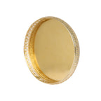 Design Decor Gallery Round German Gold Plated Metal Tray|Round Decorative Tray| Gift Décor Plate| Diwali |Anniversary |House Warming, Birthday, Wedding(Pack of 1) Size: 6x6 Inches,with Gift Box