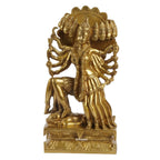 ARTVARKO Brass Kali Maa Murti | Maha Kali | Ten Faces Mahakali | Ten Legs Kalika Maa Brass Statue Sculpture Idol Murti Decor Height 13.5