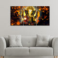 VIBECRAFTS 3 Pieces Beautiful Ganesha Canvas Wall Painting Fitted With Wooden Frame For Home | Office | Living Room | Gifts(PTVC3Pcs3_11510)