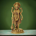ARTVARKO Brass Lord Vishnu Narayan Holding Club Venkatesh Statue for Home Decor Idol for Puja Gift- Height 7.5