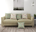 Trance Home Linen Set of 5 Premium 100% Cotton 24X24 Inch Cushion Covers Only for Sofa and Diwan|Throw Pillow/24 x 24 Cushion Pillow Covers | 60Cmx60Cm, Calicut Green White Set of 5,180 TC