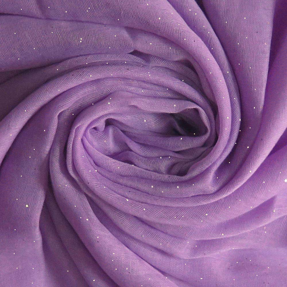 Lina & Lily Solid Shimmer Sparkle Glitters Sheer Maxi Shawl Head Scarf Hijab (#17 LAVENDER)
