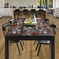 PRAKARTIK BY INDUARTS Black Leaves Eco-Friendly Cotton Dining Table Mats with Runner – Reusable, Machine Washable, Everyday Use Black Rectangular Placemats, Set of 4+135 cm Runner Kafalo