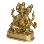 ARTVARKO Brass Lord Dattatreya Idol Bhagwan Datta Murti Statue for Home Pooja Office Decor Trimurti Bhagwan Sculpture 5 Inch